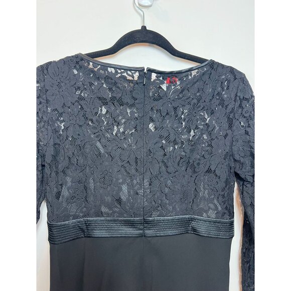 Talbots Petite Black Lace Silk Cocktail Dress Ruffled Hem Lined Size 2P NWT - Picture 5 of 12